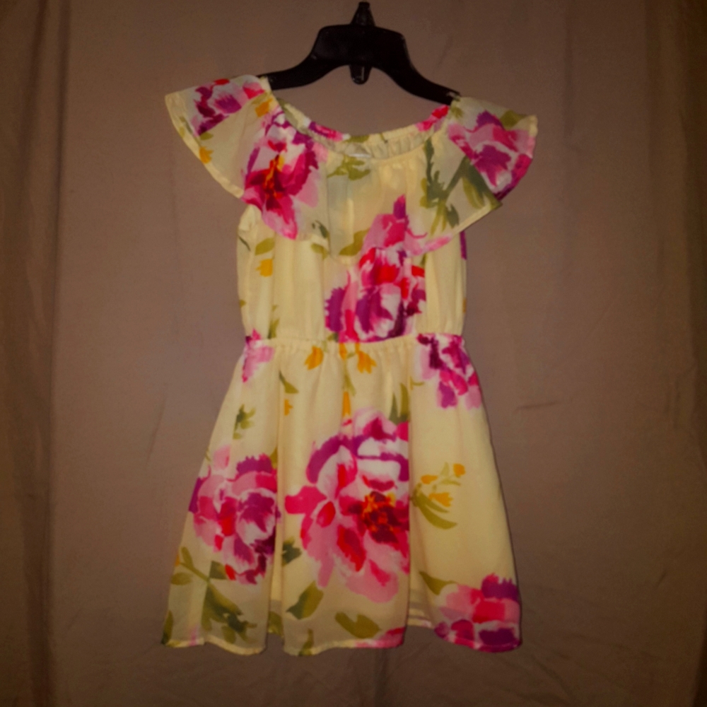The Children's Place 3T Girls Yellow and Pink Summer Flower Dress